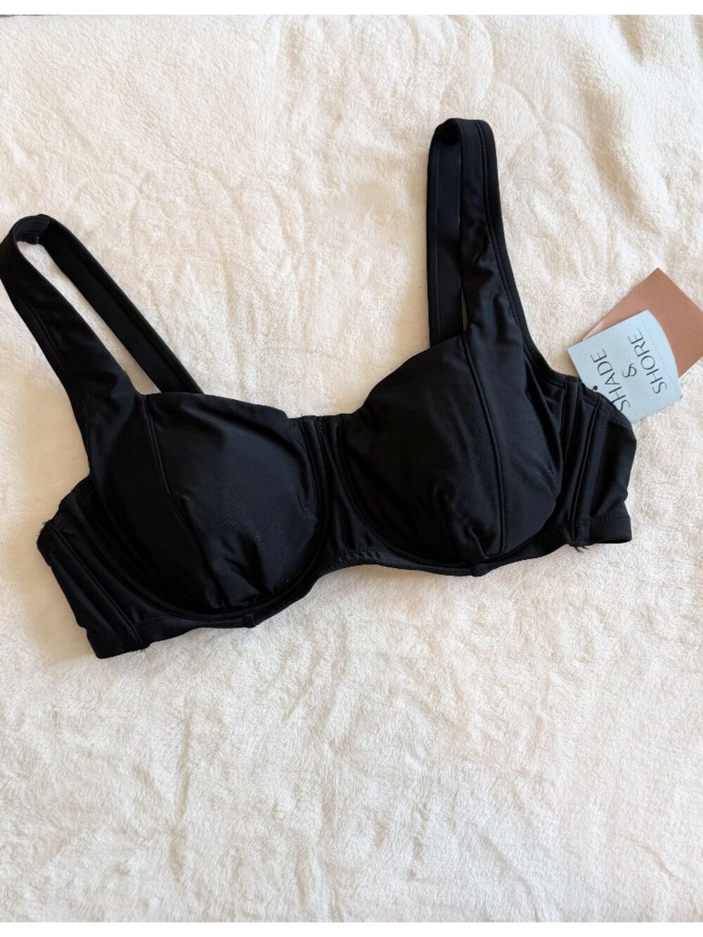 NWT Shade & Shore Black Bikini Top - Size: 16